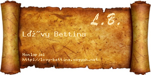 Lővy Bettina névjegykártya